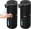 OHIFAST 2 Pack Automatic Foaming Soap Dispenser Touchless, USB Rechargeable Smart Hand Soap Dispenser, 6-Level Adjustable, 12.8oz/380mL, Compatible with Thick Thin Dish Soap for Bathroom Kitchen-Black