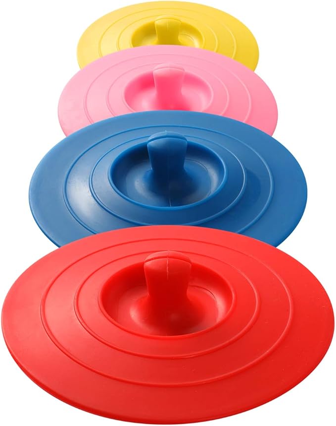 Silicone Cup Covers (Set of 4),Multicolored Silicone Lids for Mugs | Mug Covers for Mugs, Cups, Tea Pots,Flexible Mug Covers，Hot Cup Lids for Coffee & Tea