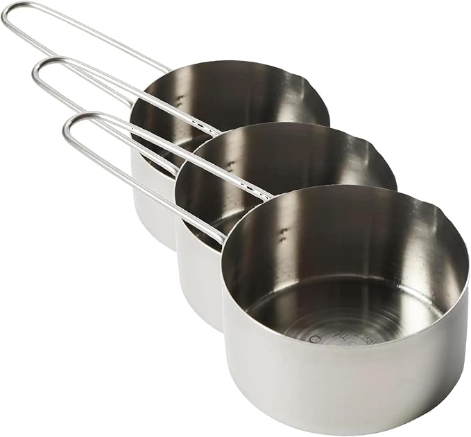 American Metalcraft MCW75 3/4 Stainless Steel Measuring Cup, 3/4-Cup, Silver (Pack of 3)