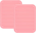 Pink Silicone Trivets Mats for Hot Dishes and Hot Pots, Hot Pads for Countertops, Tables, Pot Holders, Spoon Rest Small Drying Mats Set of 2