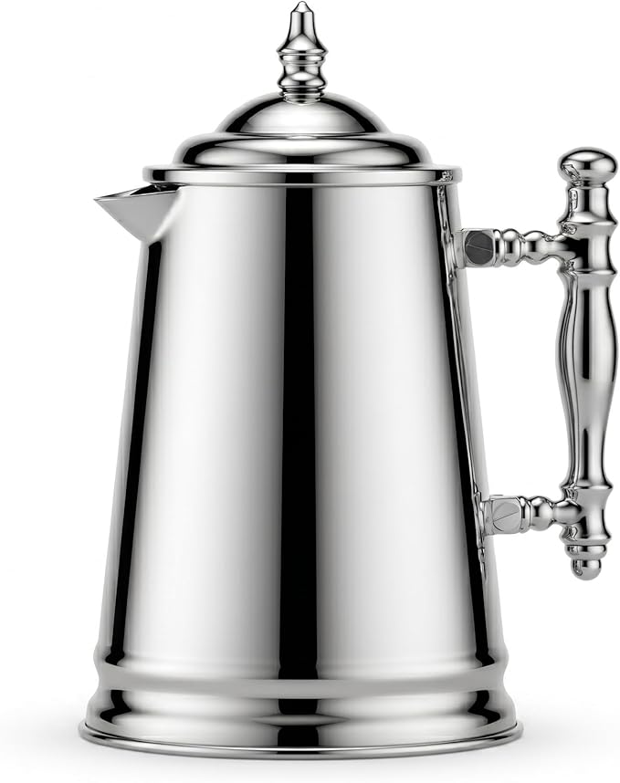 Francois et Mimi Vintage-Style Stainless Steel French Coffee Press, 34-Ounce