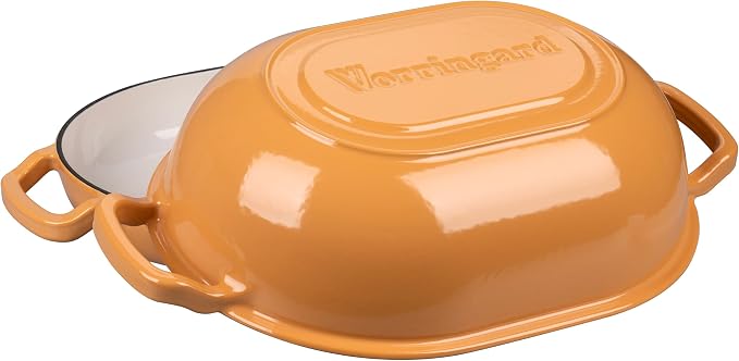 VORRINGARD Enameled Cast Iron Sourdough Bread Oven, Dutch Oven, Loaf Cast Iron Bread Pan for Homemade Bread Baking, Meatloaf Pan with Lid, 7QT, Yellow