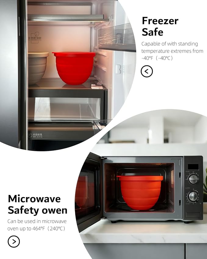 Foldable Silicone Bowl Insert for 5Qt KitchenAid Mixer - Collapsible, Non-Stick Liner Mats for Easy Storage, Baking & Mixing, Heat Resistant & Dishwasher Safe