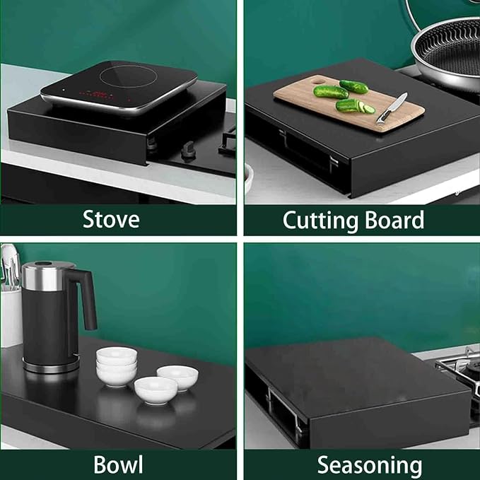 HJJKKH Gas Stove Top Cover, Stove Burner Covers, Stainless Steel Stovetop Noodle Board for Cooktop RV Sink Electric Stove L14.6" x W21.3" x H2.76" Kitchen Stove Rack,Cooker Top Bracket