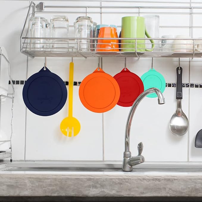 SOPHICO Silicone Replacement Lids for Pyrex/Anchor Hocking Glass Bowls 8Pk | Food Grade Silicone, Leakproof、Airtight Lids, Dishwasher Microwave Safe