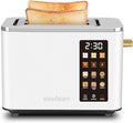 SEEDEEM Touchscreen Toaster 2 Slice, Stainless Steel, 6 Shade, 900W, White