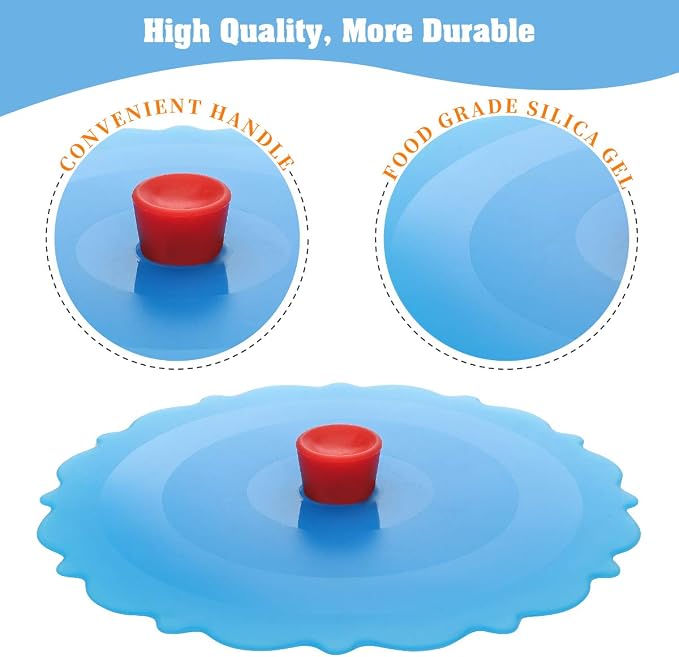 Silicone Cup Covers (Set of 4),Multicolored Silicone Lids,coffee cup cover | Mug Covers for Mugs, Cups, Tea Pots,Flexible Mug Covers，Hot Cup Lids for Coffee & Tea