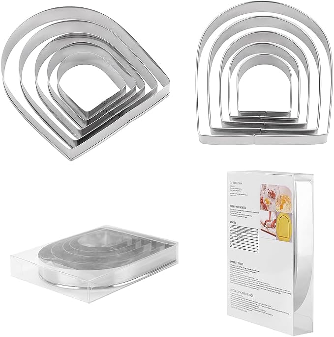 MrCookie Door Arch Cookie Cutters Set,5pcs Thickened Stainless Steel.