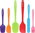 NileHome Silicone Spatula Set, 6 Pieces Food Grade Kitchen Utensils Heat Resistant Up to 600°F Dishwasher Safe BPA-Free Rubber Spatula for Scraping, Baking, Cooking, Mixing-Multicolor