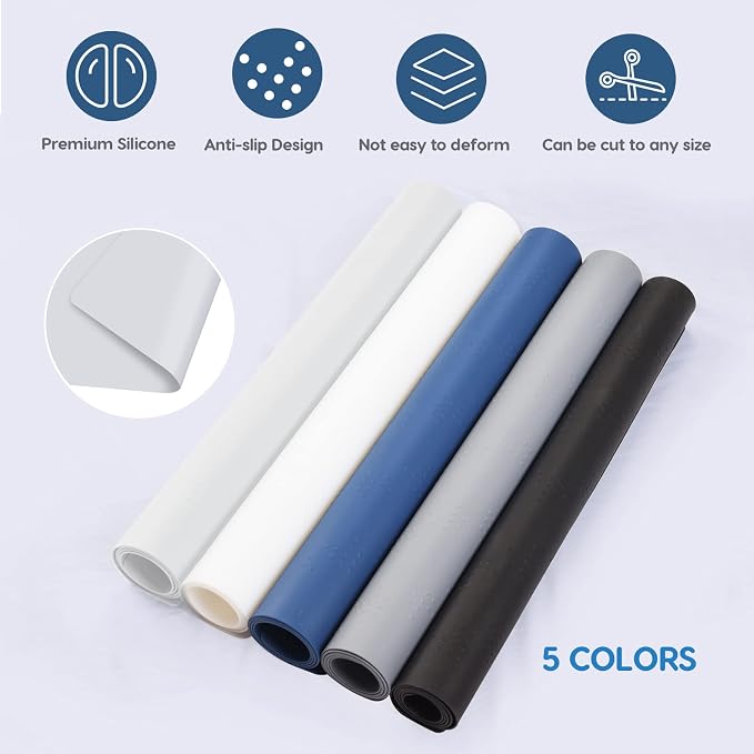 Extra Large Silicone Mat 35.3"x23.5"x0.08", Multipurpose Silicone Mat Thick Heat Resistant Mat Shipped Rolled Up Kitchen Counter Mat Waterproof Nonslip Silicone Mats for Kitchen Counter Black | Extra Large, Heat Resistant, Waterproof, Nonslip, Multipur...