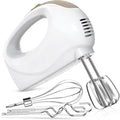 Showvigor Electric Hand Mixer with 5 Stainless Steel Whisks,5 Speed,White2 | Portable Kitchen Mixer Electric Whisk, Food Beater for Whipping Mixing Cookies