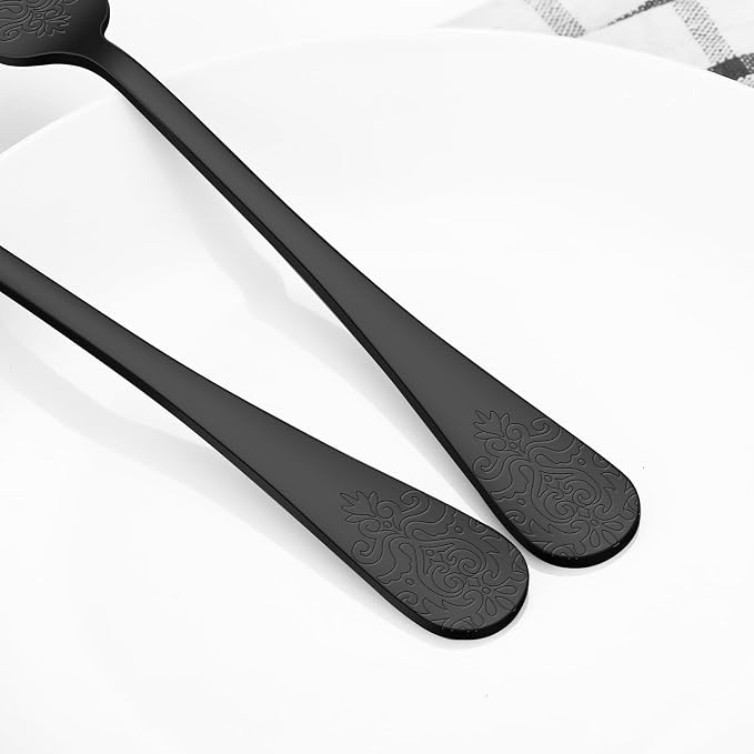 Silverware Set,40-Piece Stainless Steel Flatware Set for 8 | Food-Grade Stainless Steel Cutlery Set,Dishwasher Safe,Mirror Finished Utensil Sets for Home Restaurant,Embossed Pattern-2