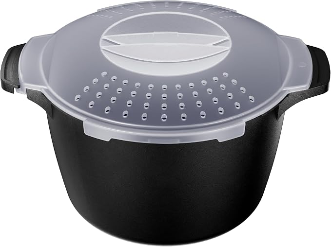 Large Microwave Cookware Steamer 2 Quart Vegetable Cooker for Cooking | Microwave Cooker with Food Container, Removable Filter and Lockab - BPA Free, Dishwasher Safe