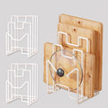 Multifunctional Cutting Board Organizer, Cutting Board Holder Rack Baking Cookie Pan Sheets Cooling Racks Storage Stand for Kitchen Cabinet -Divided Holder with 4 Slots (2PS Black) (2White)