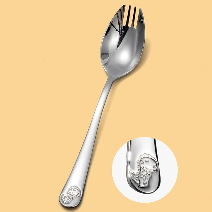 Alata Mini Sporks, 4-Pack Food-grade Stainless Steel Mini Sporks, 5.7 Inches Salad Forks For Dessert, Ice Cream, Salad, Soup, Noodle, Spaghetti, Dishwasher Safe