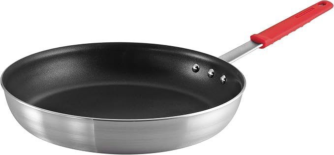 Tramontina Professional 14-Inch Non Stick Extra Large Frying Pan | Heavy-Gauge Aluminum Skillet with Reinforced Nonstick Coating, Red Handle, Dishwasher and Oven Safe, Made in Brazil