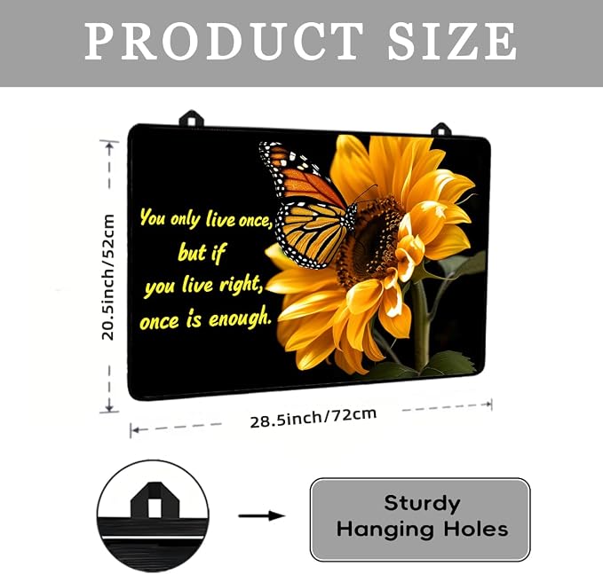 Sunflower Butterfly Glass Stove Top Cover Protector Retro Floral Plant Glass Cooktop Protector,Inspirational Quotes Cooktop Mat Electric Stove Cover Vintage Kitchen Decor