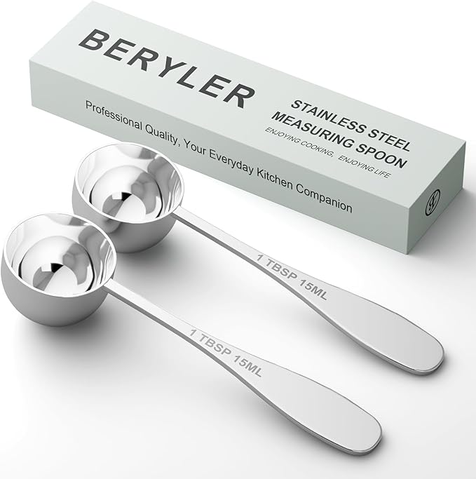 2PCS 1TBSP(15ML) Measuring Spoon, 18/8(304) Stainless Steel Tablespoon | Precise, Food-Grade, ‌Rust-Free, Sturdy & Durable, Dishwasher-Safe