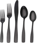 O.C.E. Matte Black Silverware Set, O.C.E. Satin Finish 30-Piece Stainless Steel Flatware set, Tableware Cutlery Set Service for 6, Utensils for Kitchens, Dishwasher Safe