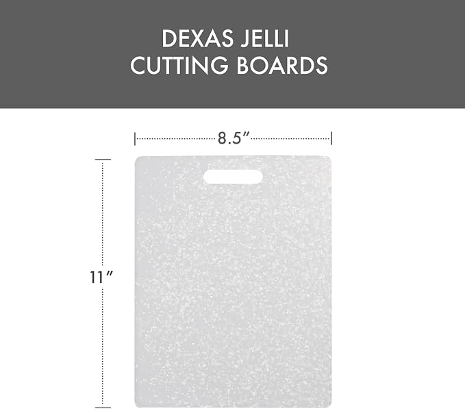 Dexas Classic Jelli Cutting Board with Handle, 8.5 by 11 inches, White Granite Pattern