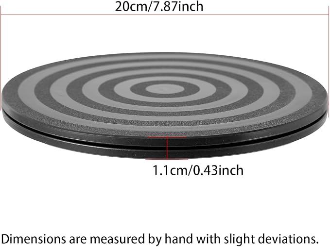 ZZRANYE 8 Inch Heavy Duty Rotating Swivel Stand - 360 Degree Rotating Lazy Susan Base with Steel Ball Bearings for Model Base/Rotating Plants/Crafts Stand Monitor/TV/Monitors/Potted Plants, Black