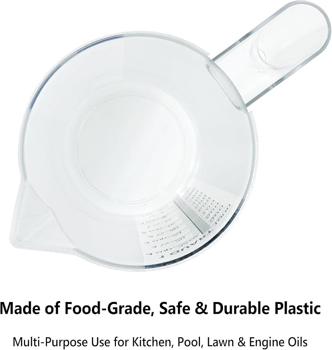 Plastic Measuring Cup with Handle, Pool Chemical Measuring Cup, Plastic Measuring Pitcher for Liquid Mixing, Pouring, Lawn Care, Pet Food, Motor Oil, Laboratory and More (120, Fluid Ounces, 3500ml)