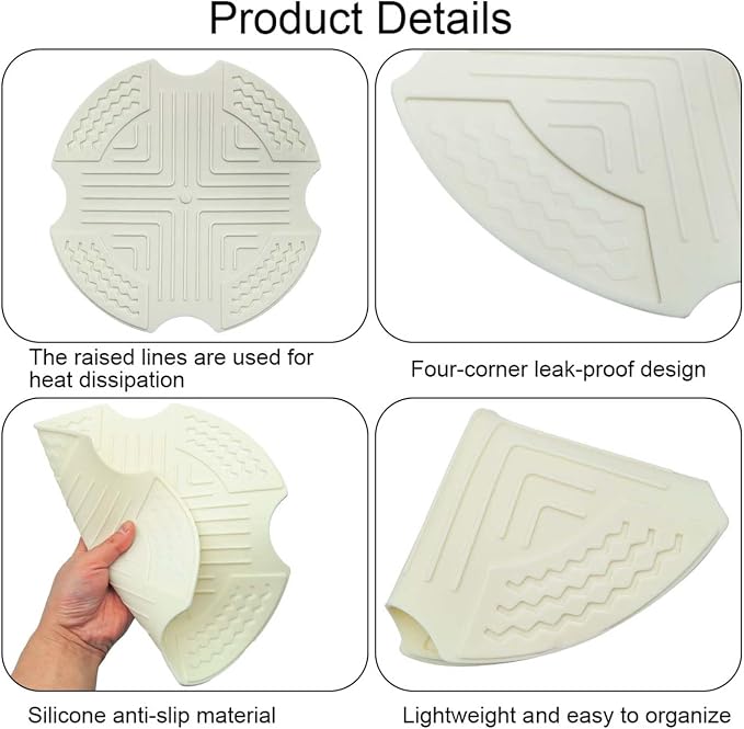 Air Fryer Trivets for Ninja Crispi,Protection for Countertop-Off White | food-grade silicone materials, slip-resistant, heatproof, easy to clean,dishwasher safe, Ninja Crispi Airfryer Accessories