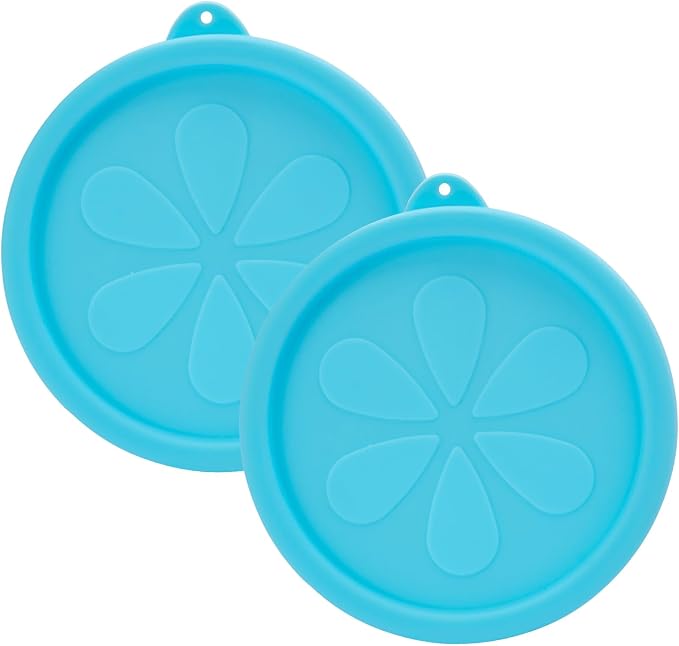 4 Cup Silicone Replacement Lids for Pyrex 7201-PC, 2 Pcs Round Seal Storage Cover Safe for Glass Bowls, for Microwave, Dishwasher and Freezer, Leak-proof Blue