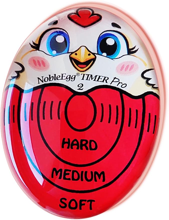 Nobleegg Egg Timer Pro2 Perfect Soft Hard Boiled Eggs Cooker Kitchen Gadget Red, Certified