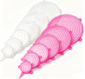 12 pcs Silicone Stretch lids set(6 Sizes,white&pink) | Reusable Food Storage Covers ,Flexible to Fit All Shape of Containers,Food Cover to Keep Food Fresh