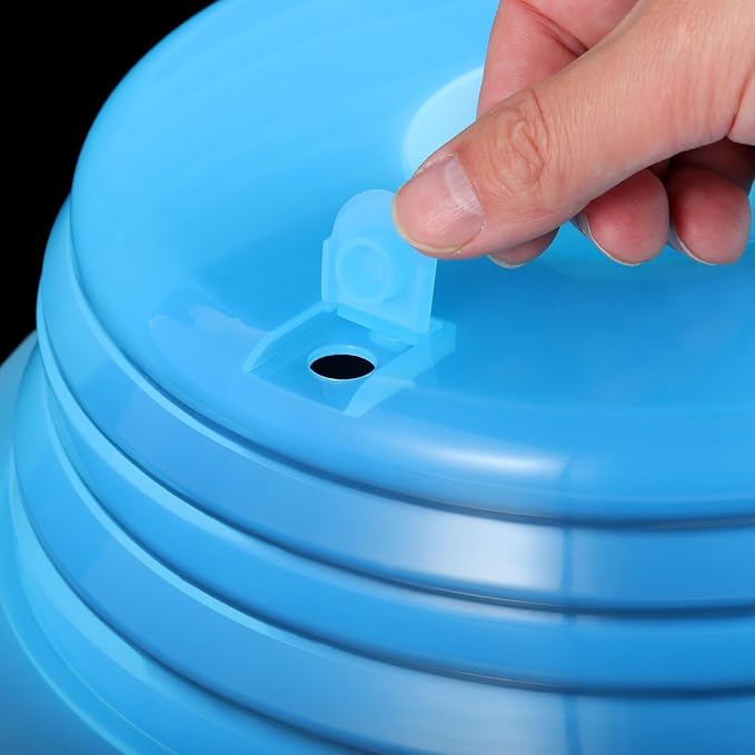 Silicone Microwave Plate Cover Collapsible, Dishwasher Safe and BPA Free, Blue, 10.2"