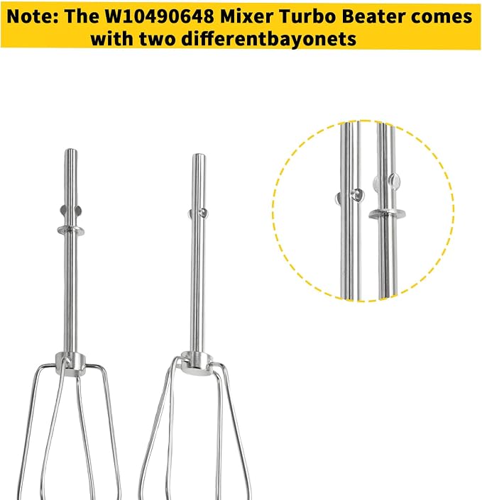 Hand Mixer Beater for KitchenAid 2 Pack | replacement beaters Compatible with W10490648, KHM2B, AP5644233, PS4082859 Parts