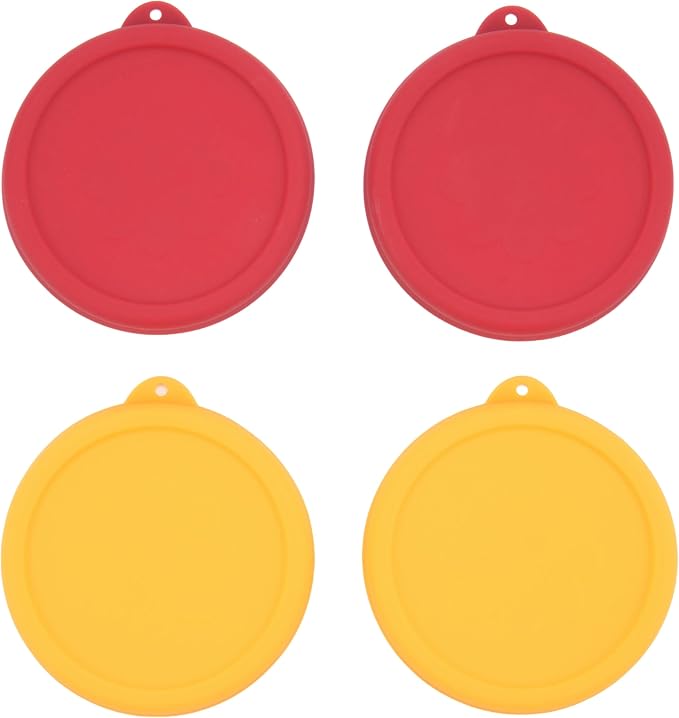 2 Cup Round Silicone Storage Cover Lids Replacement for Anchor Hocking and Pyrex 7200-PC Glass Bowls (Container not Included) (Red & Orange) 4 Pack