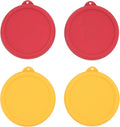 2 Cup Round Silicone Storage Cover Lids Replacement for Anchor Hocking and Pyrex 7200-PC Glass Bowls (Container not Included) (Red & Orange) 4 Pack