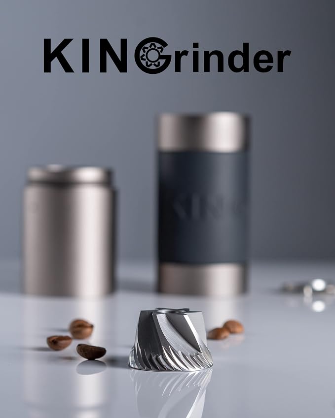【Gray】KINGrinder K2 Manual Coffee Grinder Straight Handle Stainless Burr | Supports grind settings for various brewing methods such as pour-over and espresso