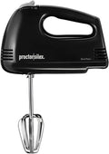 Proctor Silex Easy Mix 5-Speed Electric Hand Mixer with Bowl Rest | Compact and Lightweight | 100 Watts of Peak Power | Black | 62507PS