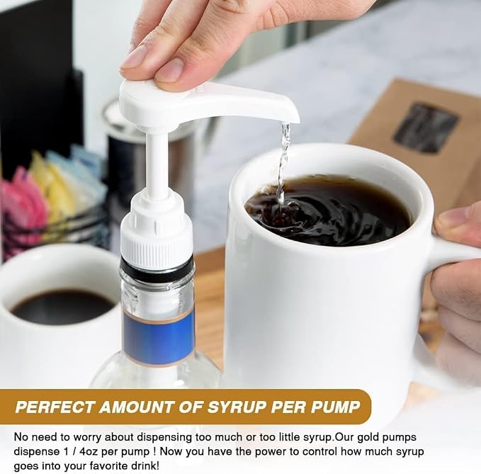 3 Pcs Coffee Syrup Pump Compatible with 25.4Oz/750ml Bottles | Syrup Dispenser Pumps, Great for Home & Coffee Bar, Drinking Mixes, Tea, Beverage, Cocktails, Flavoring Syrup Bottles