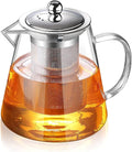 TMOST Glass Teapot with Infuser Tea Pot 1300ml/43oz Tea Kettle Stovetop Safe Blooming and Loose Leaf Tea Maker Set (43oz/ 1300ml)