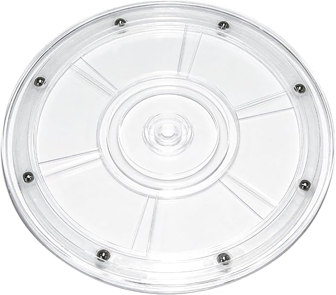 1Pcs Clear Acrylic Lazy Susan 8 Inch Turntable Organizer Bearings | Mini Lazy Susan, Small Lazy Susan Turntable, 360° Rotating Swivel Plate for Spice Rack, Cosmetic, Cake, Pantry, DIY Display