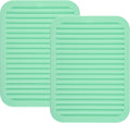 Silicone Trivets Mats for Dishes and Pots, Countertop, Table Hot Pads - Spoon Rest, Drying Mats Set of 2 (Mint Green)