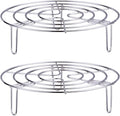 2Pcs Steam Rack, Heavy Duty Steaming Rack Stand, Stainless Steel Round Steamer Cooling Rack Trivet, Pot Steamer Insert Food Stand, Steaming Cookware Accessories(Size:19.5cm/7.68in)