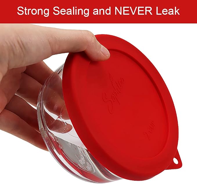 SOPHICO Silicone Replacement Lids for Pyrex/Anchor Hocking Glass Bowls 8Pk | Food Grade Silicone, Leakproof、Airtight Lids, Dishwasher Microwave Safe