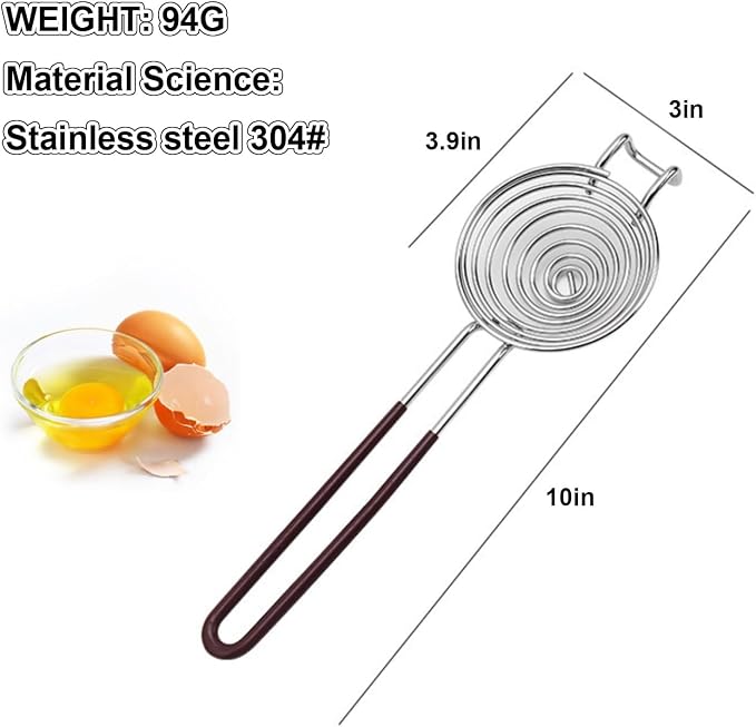 Egg White Separator, Egg Yolk White Separator, Stainless Steel Egg Separator Spiral Yolk Separator, Egg Divider Kitchen Tool for Baking Cake, Kitchen Gadget Cooking/Baker Tool (Brown)