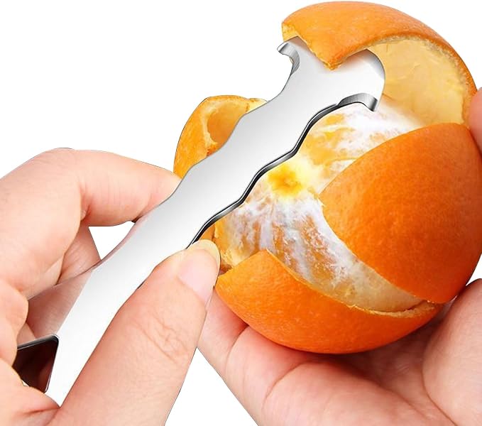 2 Pcs Orange Peeler Tool 304 Stainless Steel | Easy Citrus Peeler, Fruit Peeler & Peel Skin Remover for Oranges, Grapefruits, Lemon