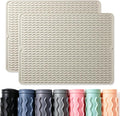 2 Pack Caketime Silicone Dish Drying Mat for Kitchen Counter Cooking Baking Under Sink Protector Espresso Machine Accessories Stone Rack Trays Drain Extra Large 24"x18"