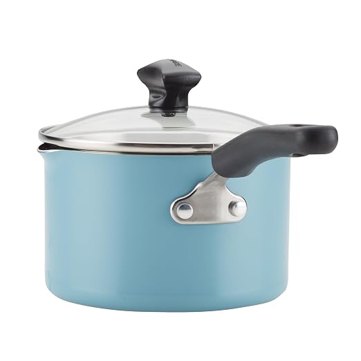 Farberware Cookstart Aluminum DiamondMax Nonstick Cookware Set, Kitchen Essentials, 15-Piece, Aqua