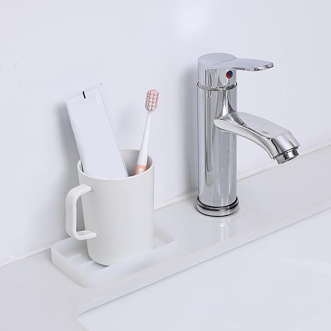 MicoYang Silicone Kitchen Sink Organizer Tray for Multiple Usage,Easy Clean Sponges Holder for Kitchen Bathroom Counter or Sink,Dish Soap Dispenser,Scrubber,Bottle,Cup Ttanslucent 4.9”x 3.2”