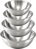 Gronivex Stainless Steel Mixing Bowls Set, 4-Piece (1.5, 2.2, 3.4 & 4.2 Qt) | Food-Grade Metal,Dishwasher Safety,Stackable Nesting & Space-Saving, For home baking, salads, cooking, and RV or grilling use