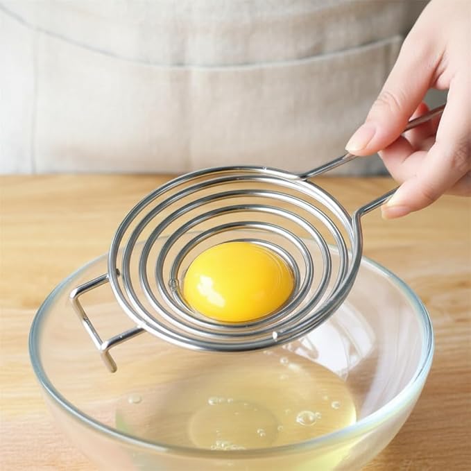 Silver Egg Separator, Yolk White Separator Tool, Food Grade Stainless Steel Egg Divider Egg Sieve Egg Extractor, Kitchen Gadget Cooking Baking Tool, Kitchen and Dining