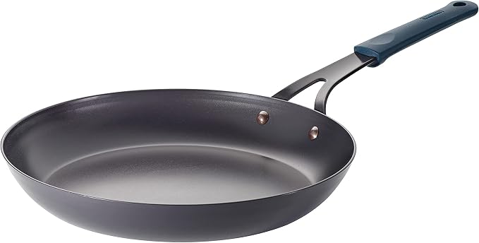 Tramontina Carbon Steel 12-Inch Large Frying Pan with Silicone Grip | Naturally Non Stick Skillet, Oven Safe